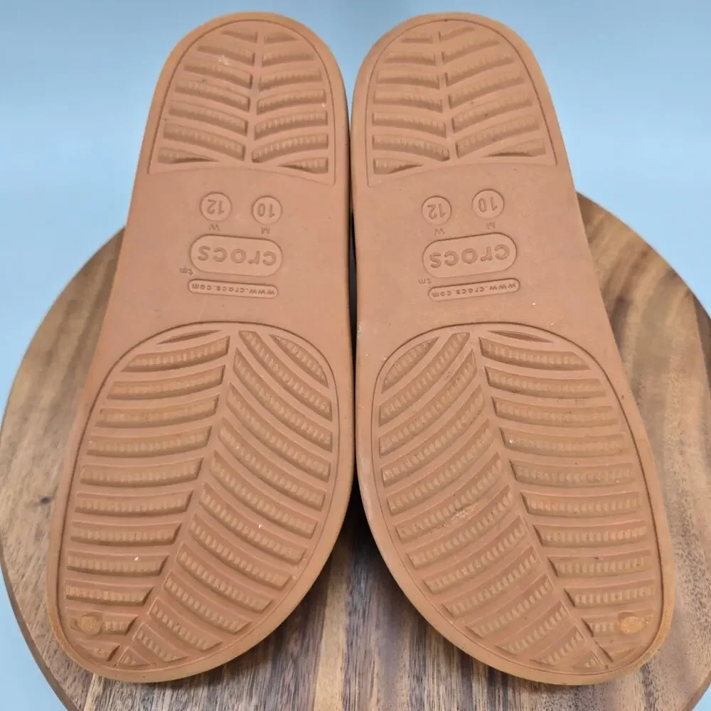 Crocs Dylan Clogs Shoes Mens 10 Cognac Brown Slip On Comfort Mules Casual